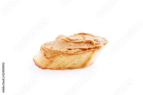 Peanut butter sandwich isolated on white background