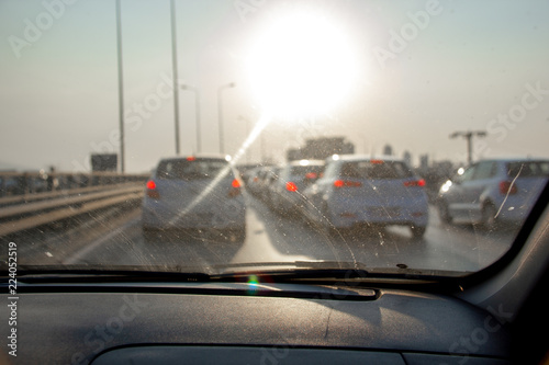 Dirty car windshield © ozencdeniz