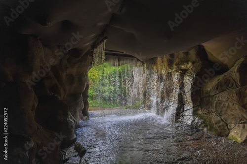 Cave waterfall Chessington, London, UK photo