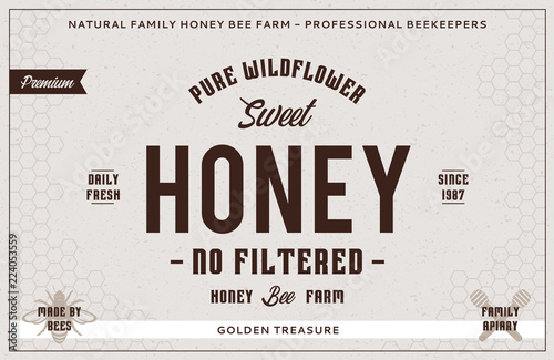 Honey label and packaging design template