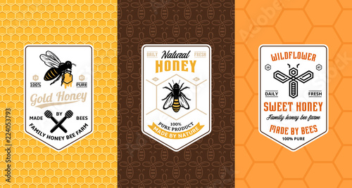 Honey labels, logo and packaging design