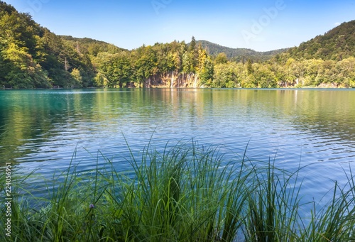 Beautiful lake in Plitvice National Park 