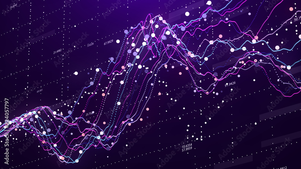 Stock market chart. Big Data. Business Graph. Investment graph. Abstract financial chart. 3D