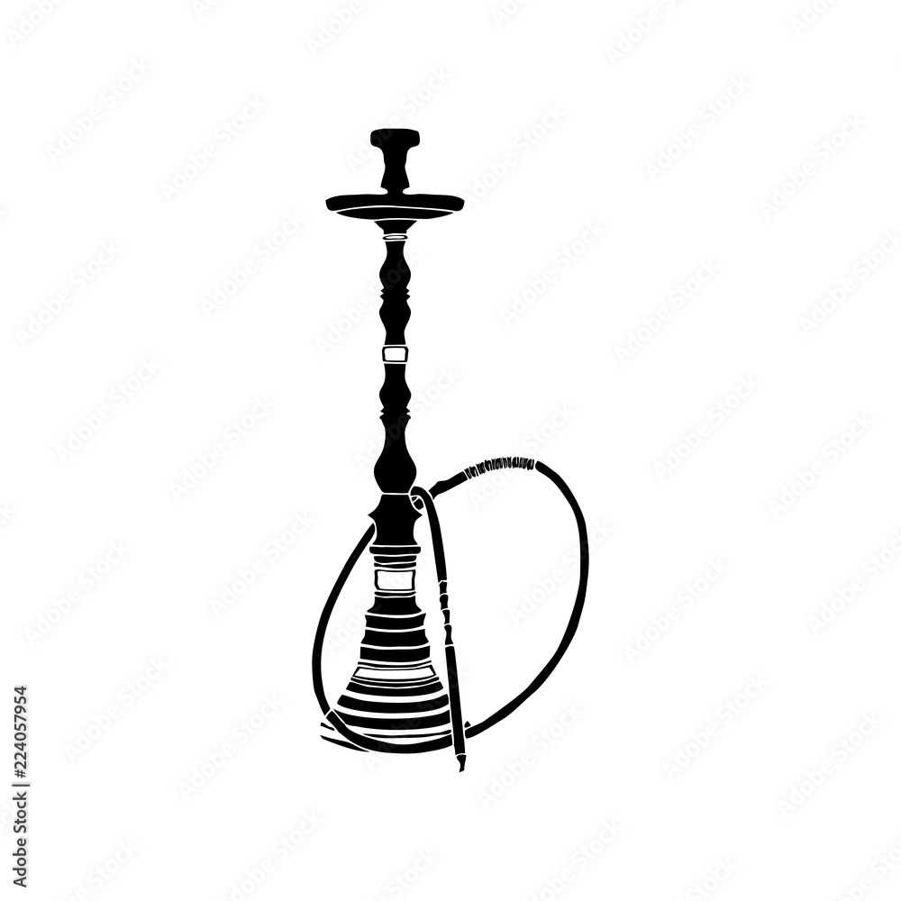 Hookah silhouette for design icon