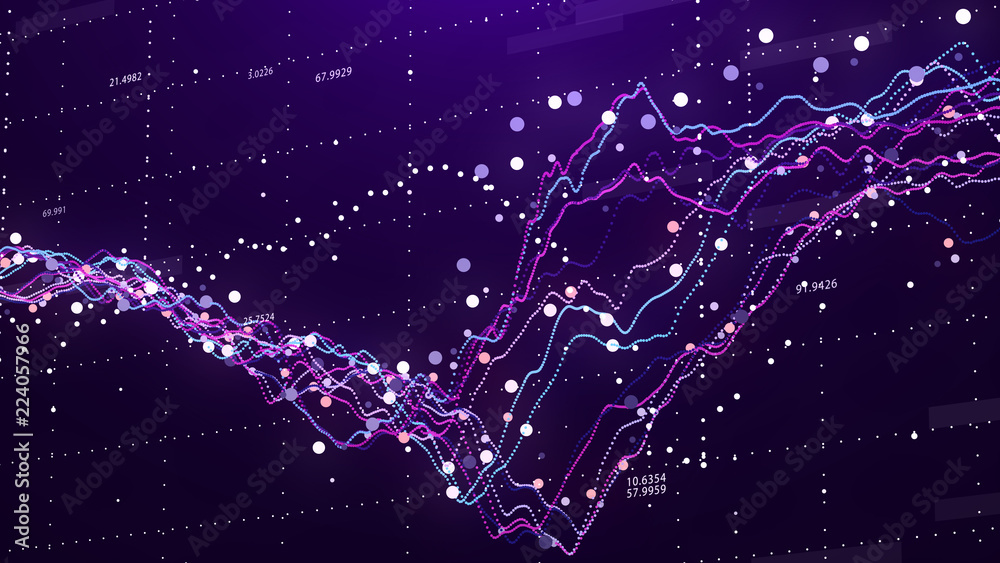 Fototapeta premium Stock market chart. Big Data. Business Graph. Investment graph. Abstract financial chart. 3D rendering.