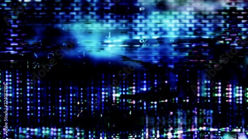 Wallpaper Mural Abstract data forms pulse and flicker (Loop). Torontodigital.ca