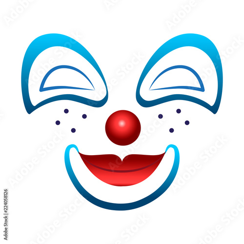 Carnival mask freckled clown on an isolated background. Vector