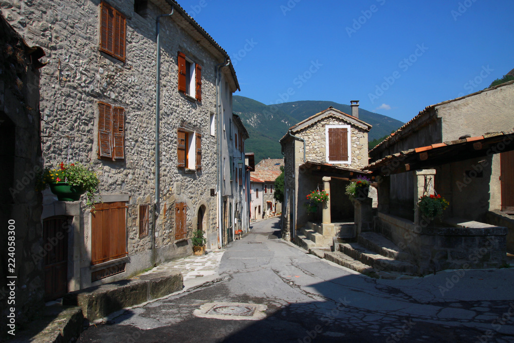 Medieval village (Annot) in the valley of Var, Provence-Alpes-Côte d'Azur, France