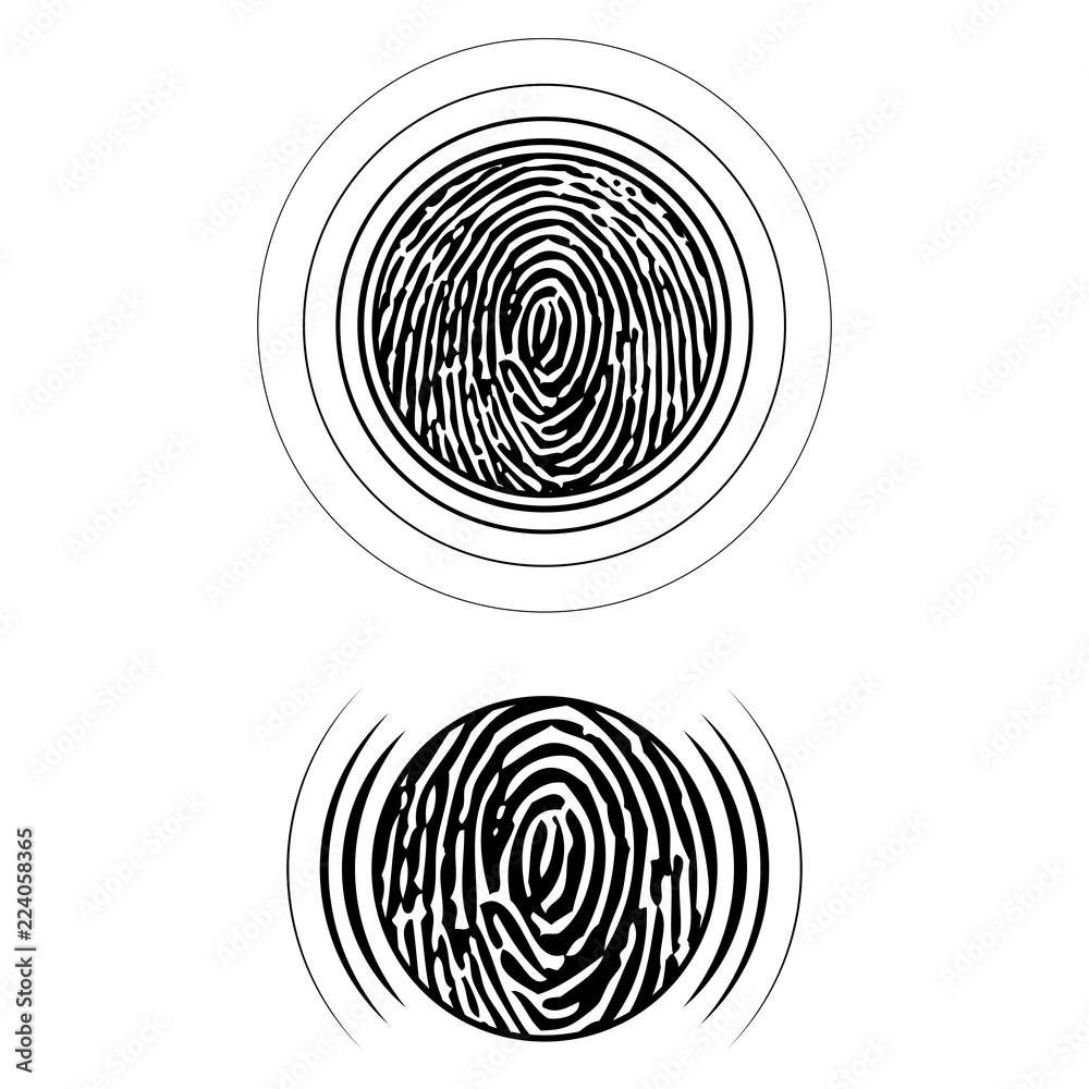 Fingerprint silhouettes set Fingerprint silhouettes set