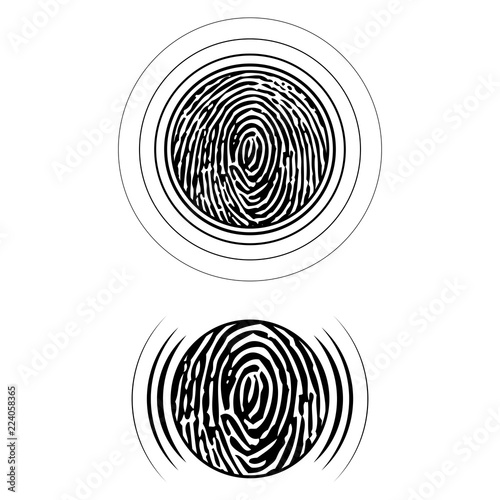 Fingerprint silhouettes set