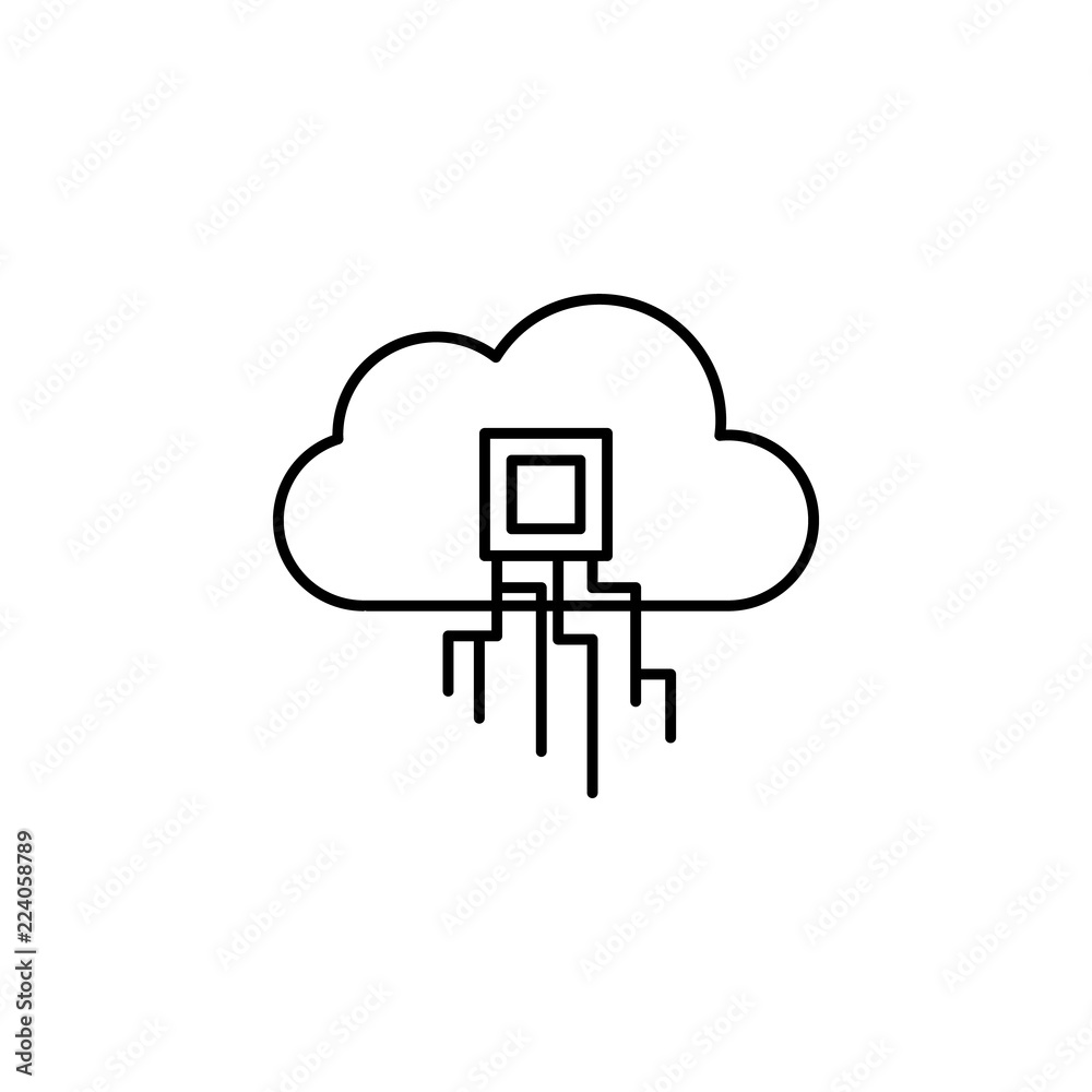 Smart cloud chip cloud icon. Element of future technology icon for mobile concept and web apps. Thin line Smart cloud chip cloud icon can be used for web and mobile Smart cloud chip cloud icon. Element of future technology icon for mobile concept and web apps. Thin line Smart cloud chip cloud icon can be used for web and mobile