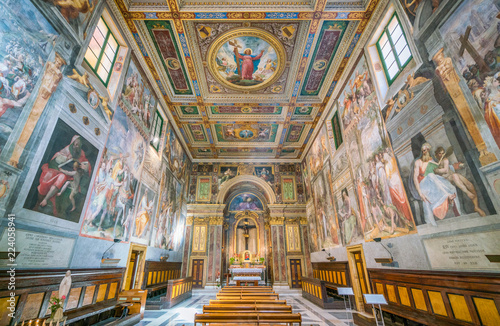 Indoor sight in the Church of the Suore Missionarie di Gesù Eterno Sacerdote, in Rome, Italy. photo