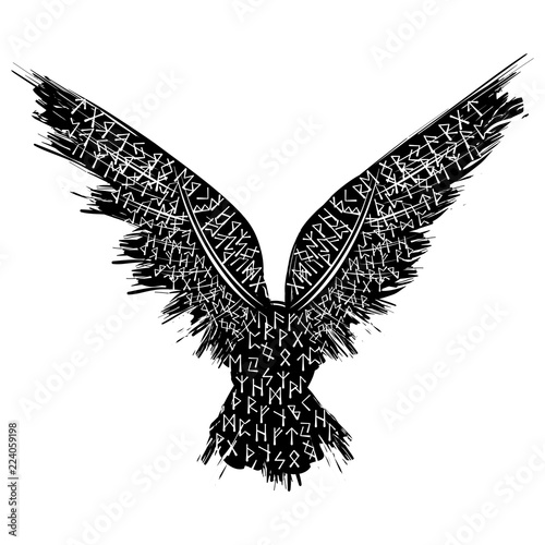 Black and red raven