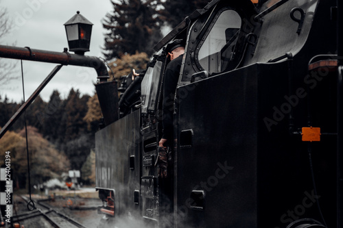 Harzer Schmalspurbahn mit Zugführer photo