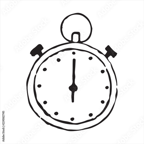Stopwatch hand drawn outline doodle icon