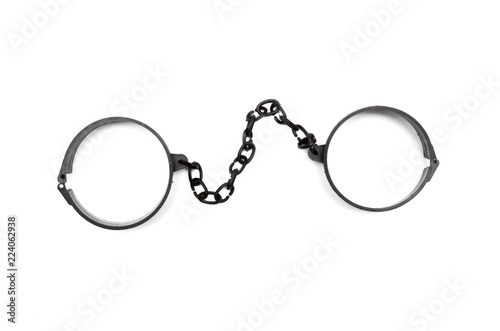 Handcuffs isolated on the white background. photo
