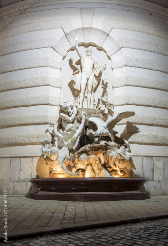 Photography Fountain at Hofburg palace on St