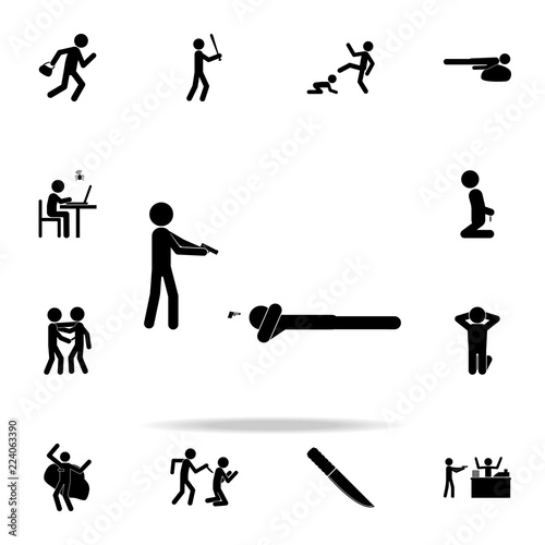 a man threatens with a pistol icon. Crime icons universal set for web and mobile
