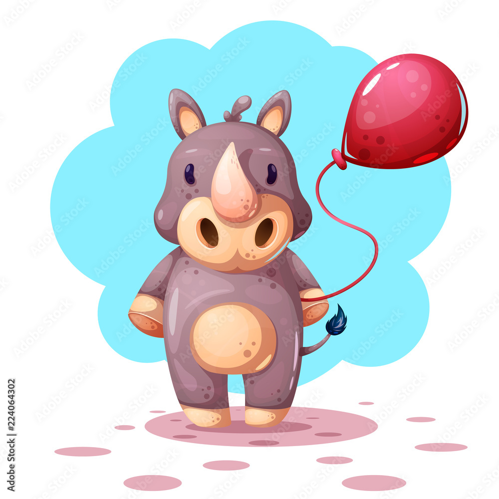 Funny, cute cartoon rhino characters. Vector eps 10 Funny, cute cartoon rhino characters. Vector eps 10