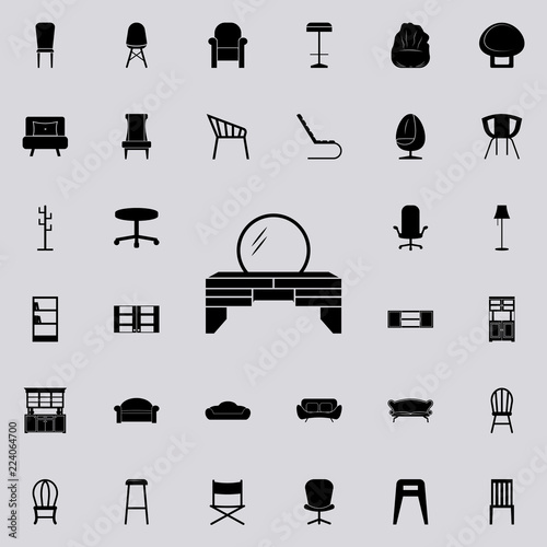 mirror with mirror icon. Furniture icons universal set for web and mobile