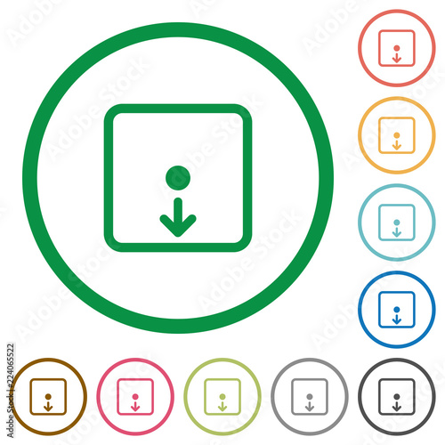 Move object down flat icons with outlines