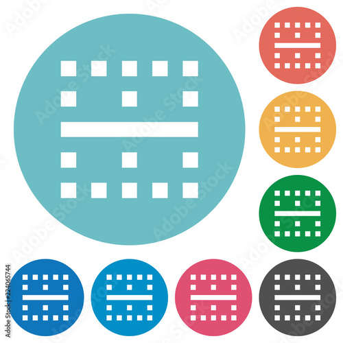 Horizontal border flat round icons