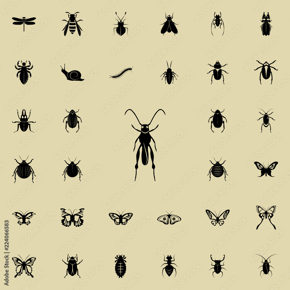 grasshopper icon. insect icons universal set for web and mobile