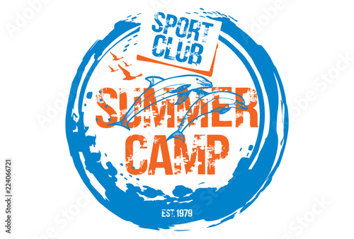 Summer Camp concept. Vector illustration for t-shirt.