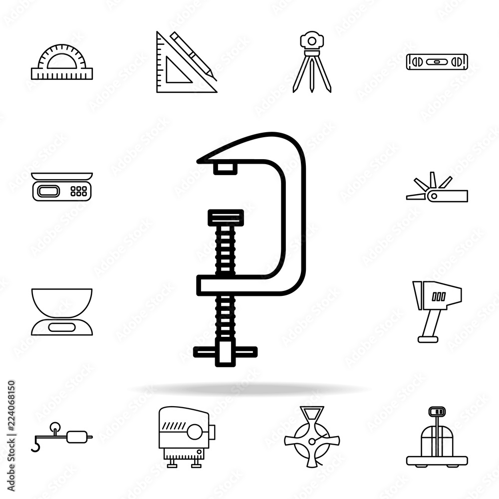construction press icon. Measuring Instruments icons universal set for web and mobile