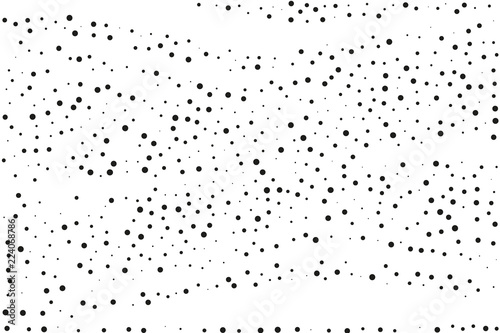 Splatter background. Black glitter blow large and small scale, explosion and splats on white.