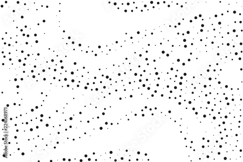 Splatter background. Black glitter blow large and small scale, explosion and splats on white.