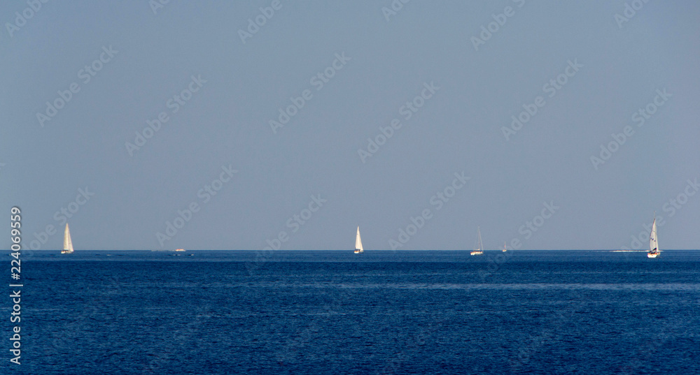 Sailboats at sea