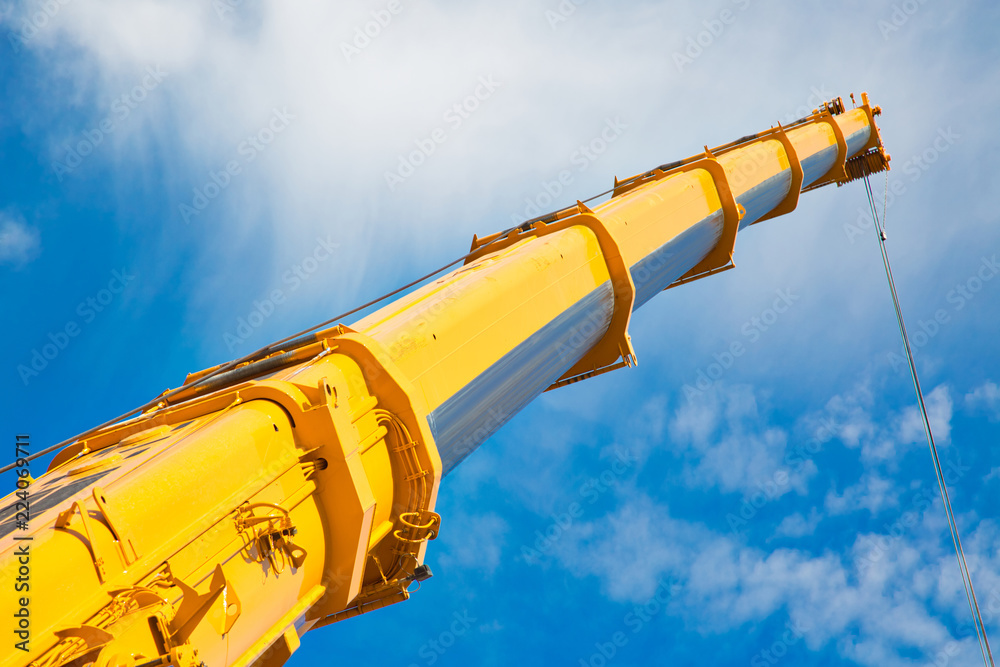 Mobile crane at work at downtown construction site Stock Photo Adobe