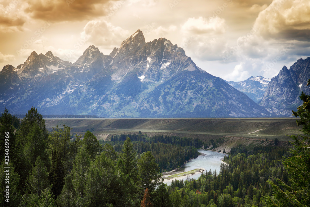Fototapeta Snake River Overlook, Park Narodowy Grand Tetons (Wyoming, USA) Park Narodowy Grand Teton