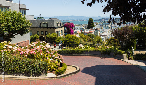 Famous Lombard street in San Francisco photo