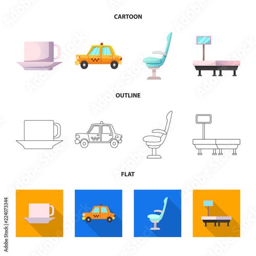 Vector design of airport and airplane logo. Collection of airport and plane stock vector illustration.