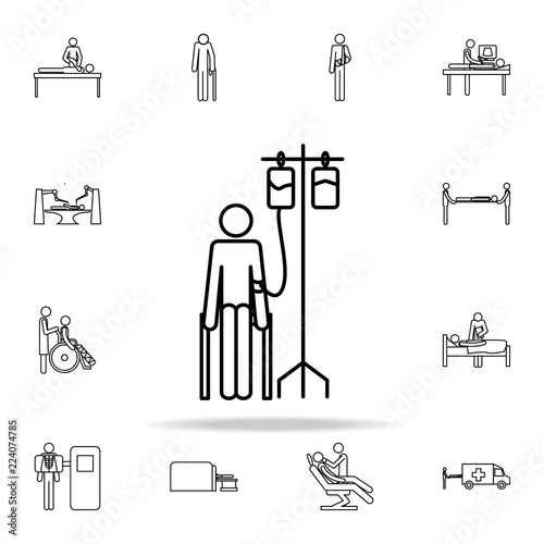 man on a system of droppers icon. medicine icons universal set for web and mobile