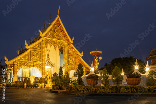 Wat phra singh woramahawihan temple chiang Mai at night