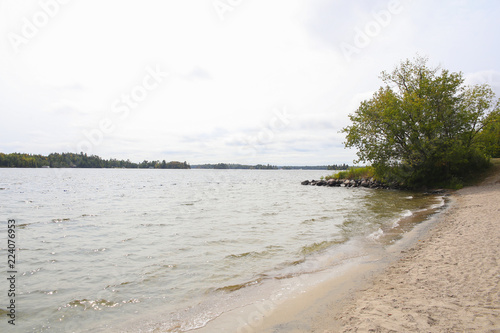 Peacefull landscape view. Lake of the Woods, Kenora, Canada. photo