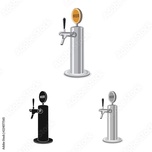 Isolated object of pub and bar sign. Collection of pub and interior vector icon for stock.