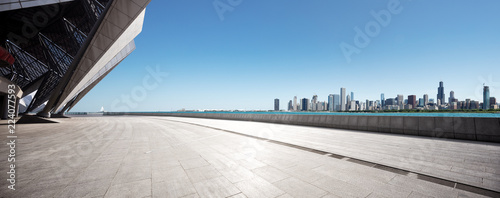 Photography empty ground with skyline