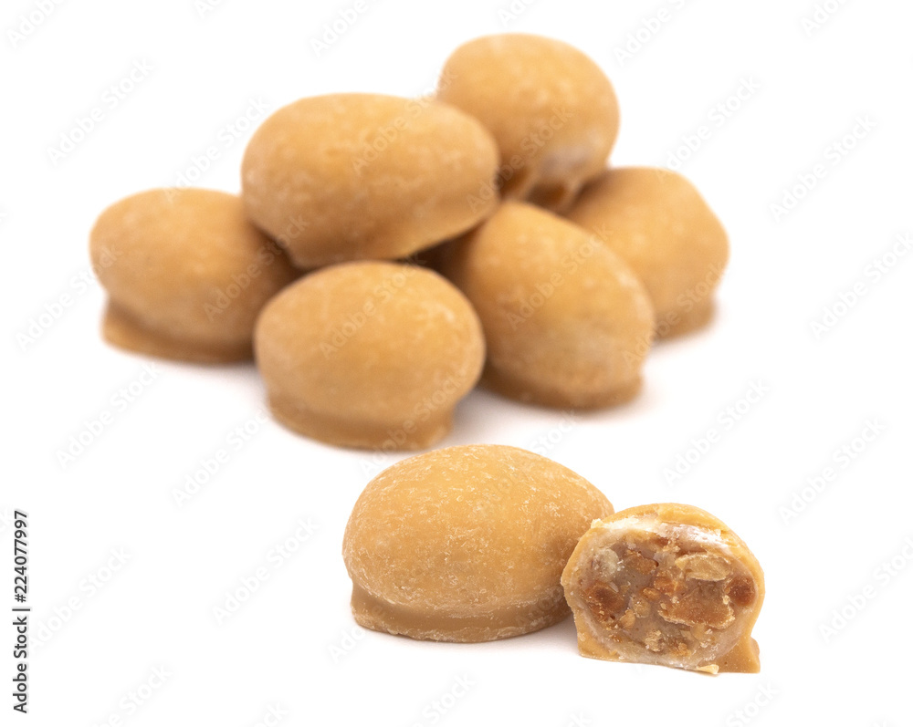 Toffee and Peanut Candies Covered in Maple Toffee and Peanut Candies Covered in Maple