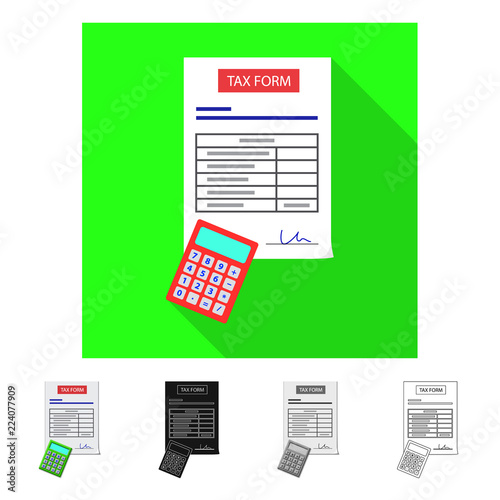 Isolated object of form and document icon. Collection of form and mark vector icon for stock.