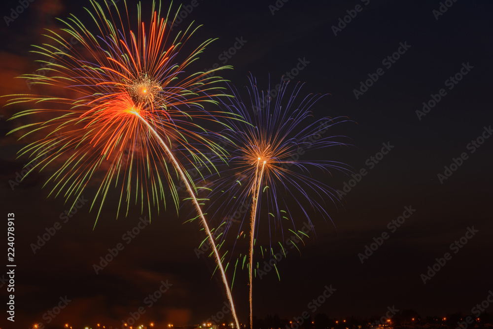 fireworks in the night sky