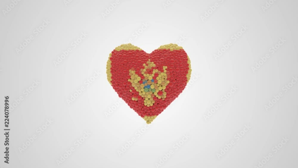 Montenegro National Day. July 13. Heart animation with alpha. Montenegro National Day. July 13. Heart animation with alpha.