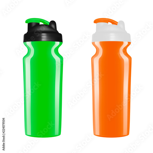 Plastic shaker on white background.Cocktail shaker in vector.