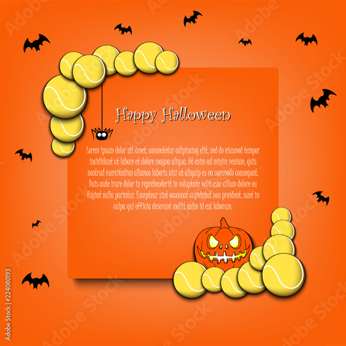 Frame halloween with tennis balls