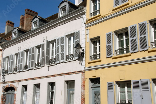 Ville de Dreux, façades colorées et colombages du centre historique, Eure-et-loir, normandie, France