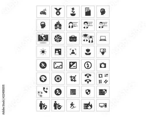 mixed variation people and camera icon image vector logo symbol set