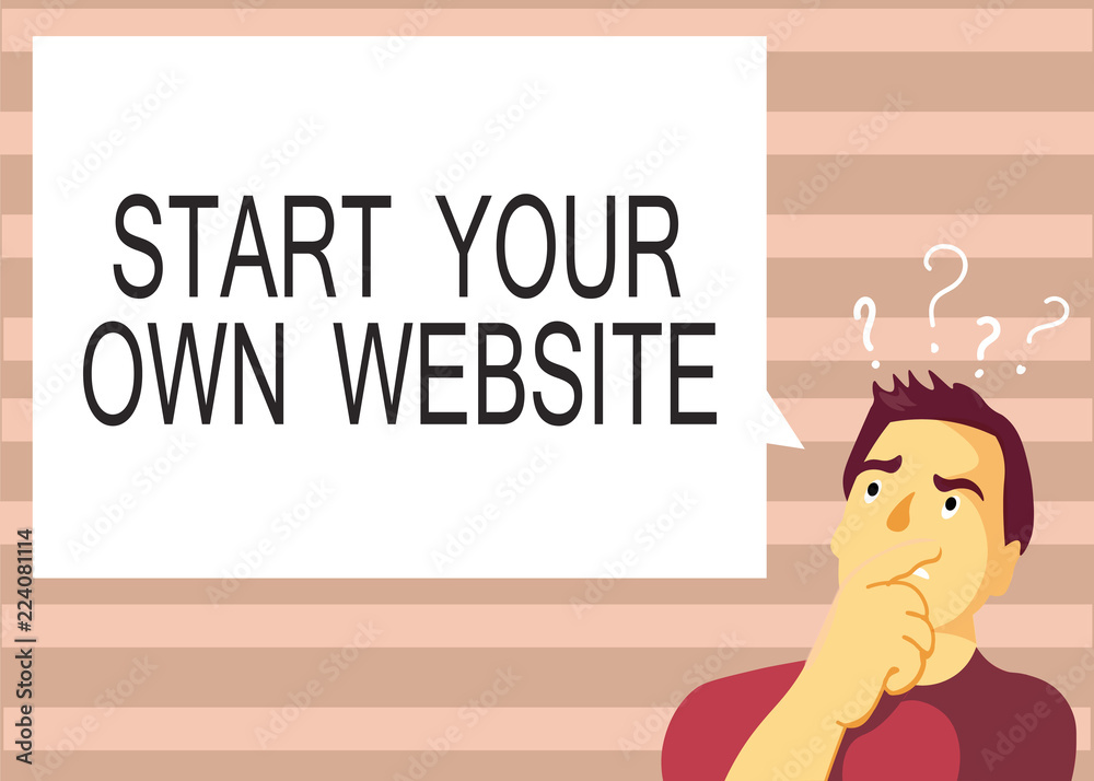 Text sign showing Start Your Own Website. Conceptual photo serve as Extension of a Business Card a Personal Site. Text sign showing Start Your Own Website. Conceptual photo serve as Extension of a Business Card a Personal Site.